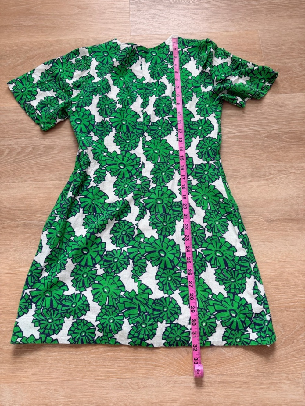 Anthropologie Porridge Linen Blend Printed Mini Dress Crewneck Short Sleeve S - Picture 12 of 12